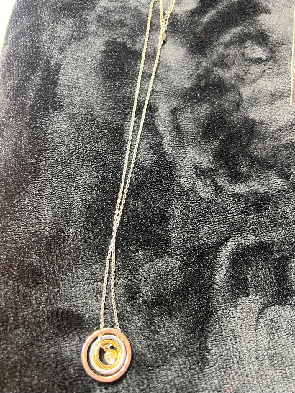 Gold and Rose Gold Double Circle Pendant Necklace - Women's Jewelry